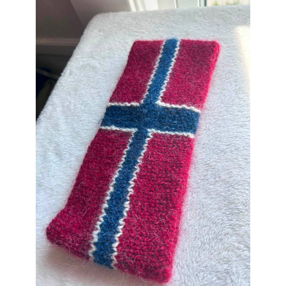 Peruvian Trading Co Knit Headband Unisex OS Pink Blue Nordic Cross Ear Warmer